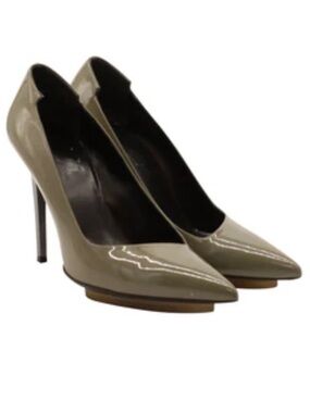 Balenciaga Knife Patent High Heel Pumps Grey  EU38. 8. $1495